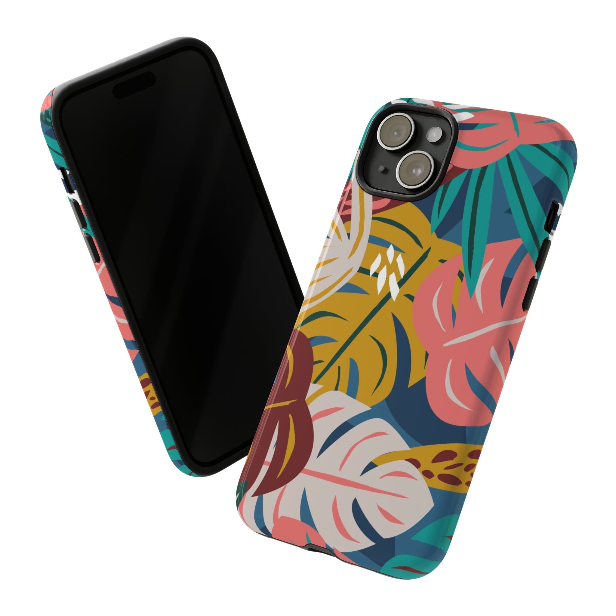 Tropical Leaf Mono - Protective Phone Case