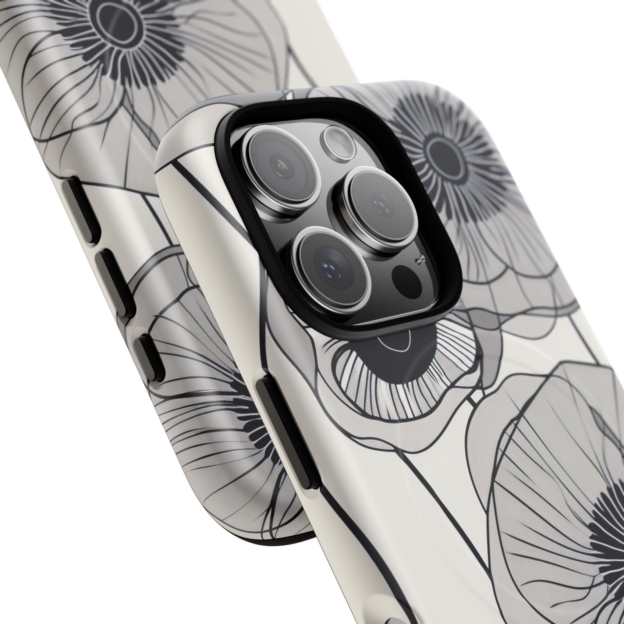 Moderne minimalistische Blumen iPhone 16 Tough+ Handyhülle