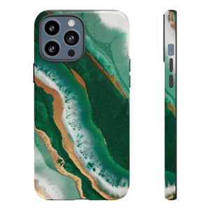 Green & Gold Epoxy - Protective Phone Case