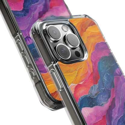 Vibrant Abstract Waves - Clear Impact iPhone 16 Phone Case