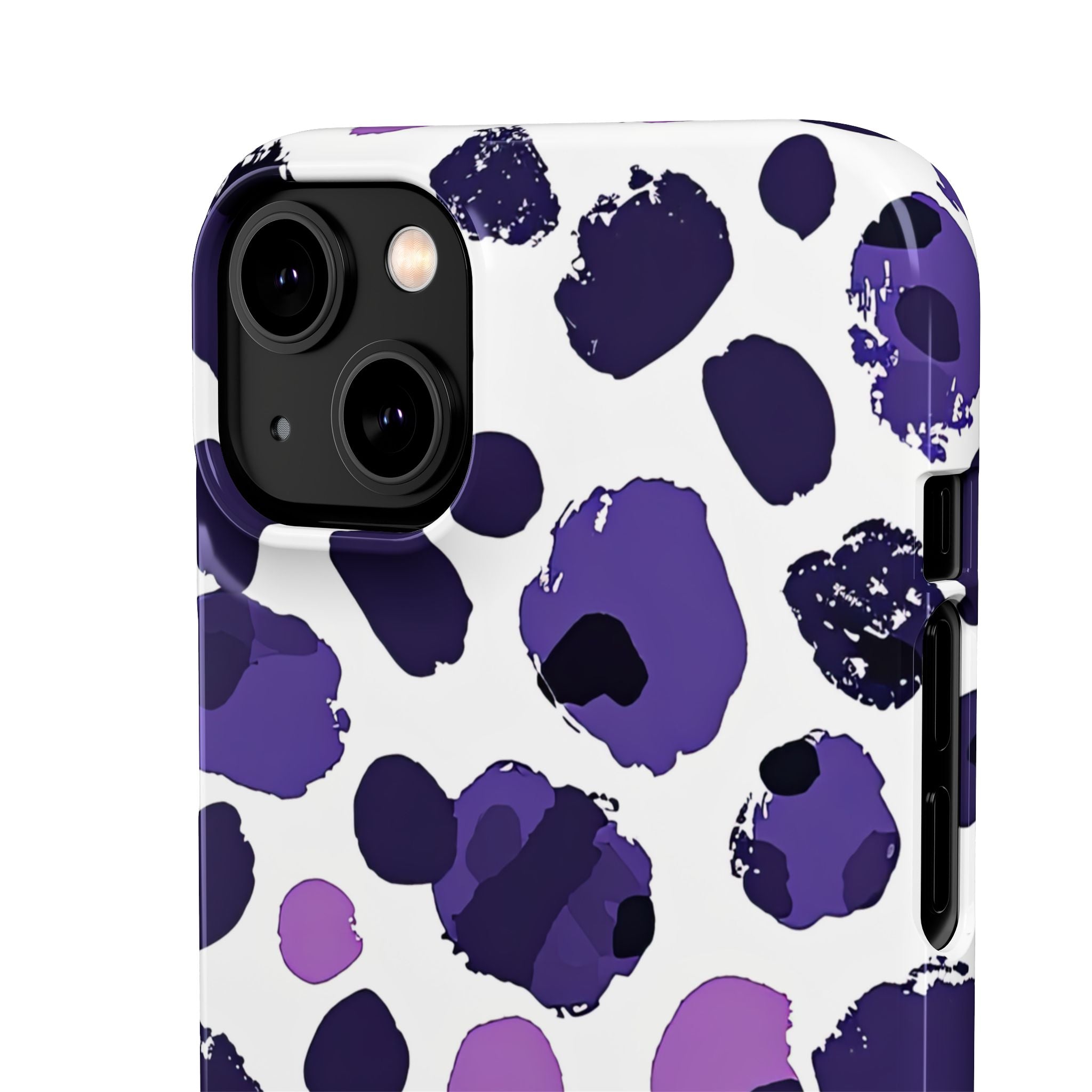 Purple Inkblots iPhone 14 - Slim Phone Case