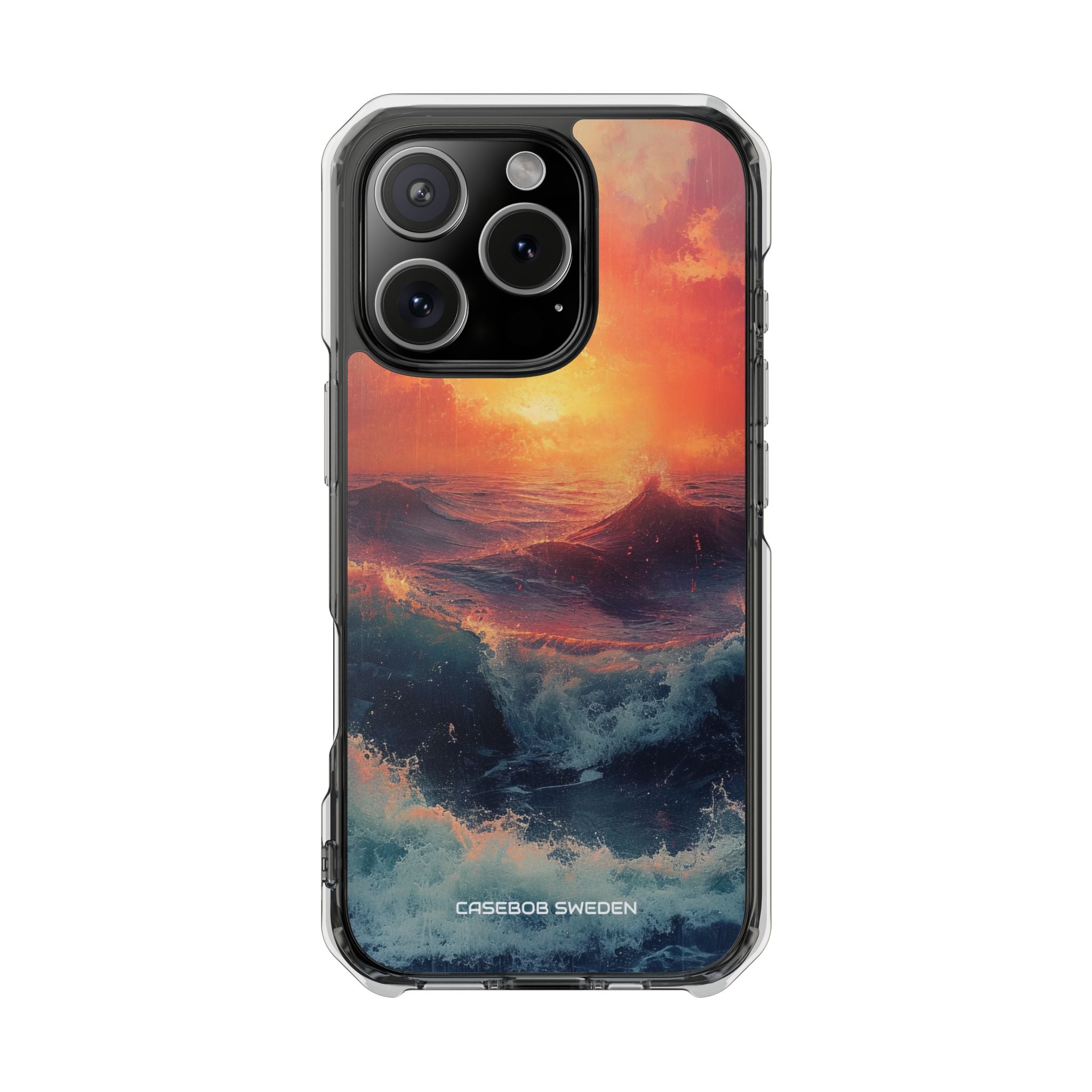 Ocean Sunset Waves  iPhone 16 - Impact Clear Case MagSafe Compatible