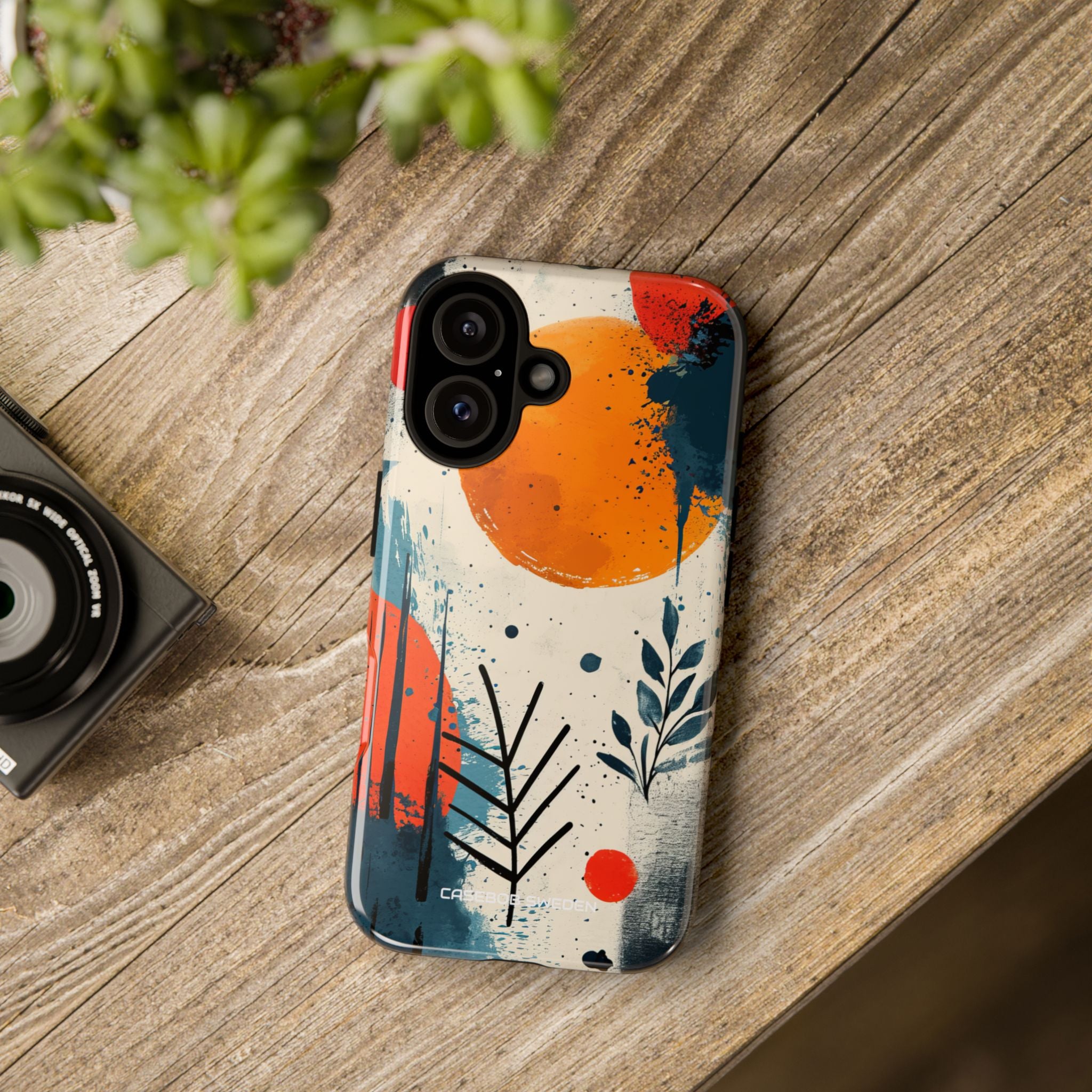 Orange Blue Splash - Tough iPhone 16 Phone Case