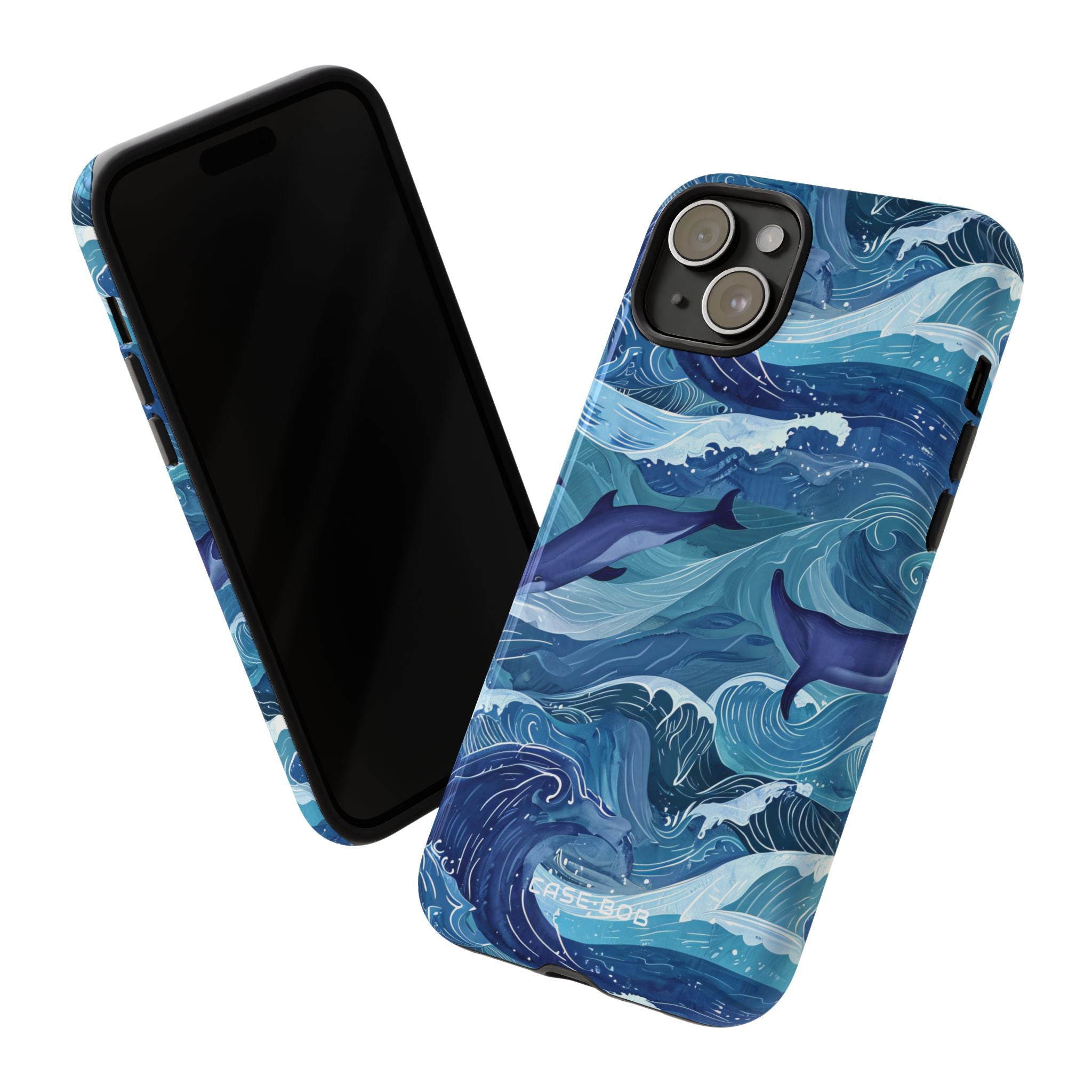Dolphin Waves iPhone 15 Plus Case - Tough