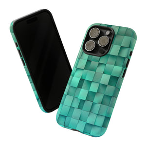 Teal Tranquility: Square Gradient - Protective Phone Case