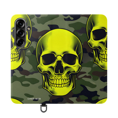 Neon Skull Camo - Samsung S25 -lompakkokotelo