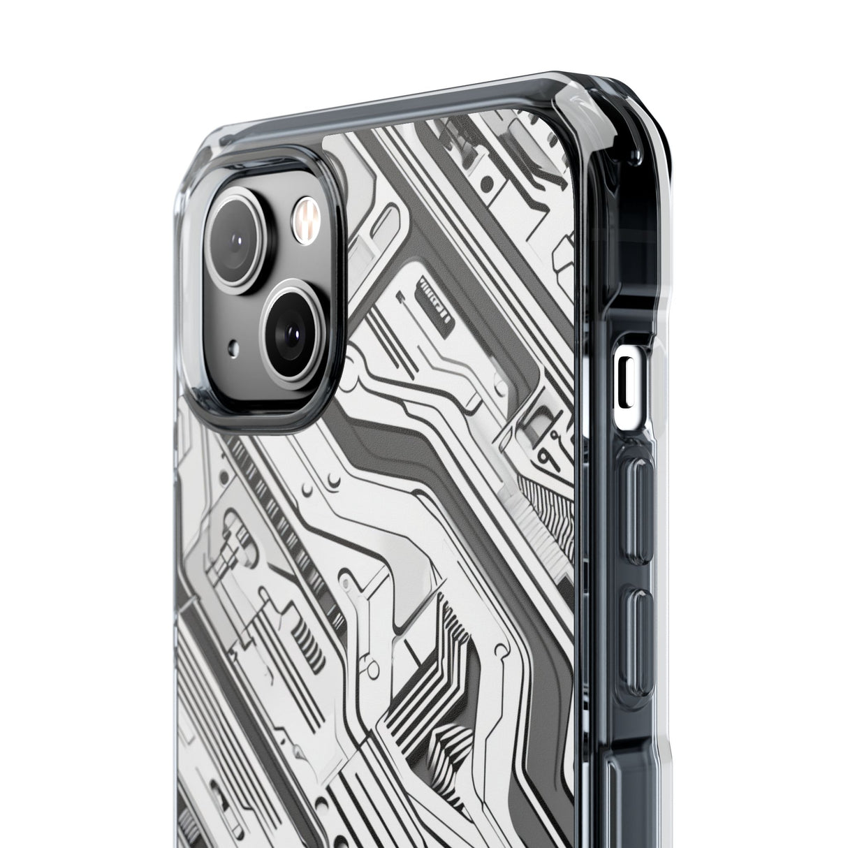 Techno Circuitry - Phone Case for iPhone (Clear Impact - Magnetic)