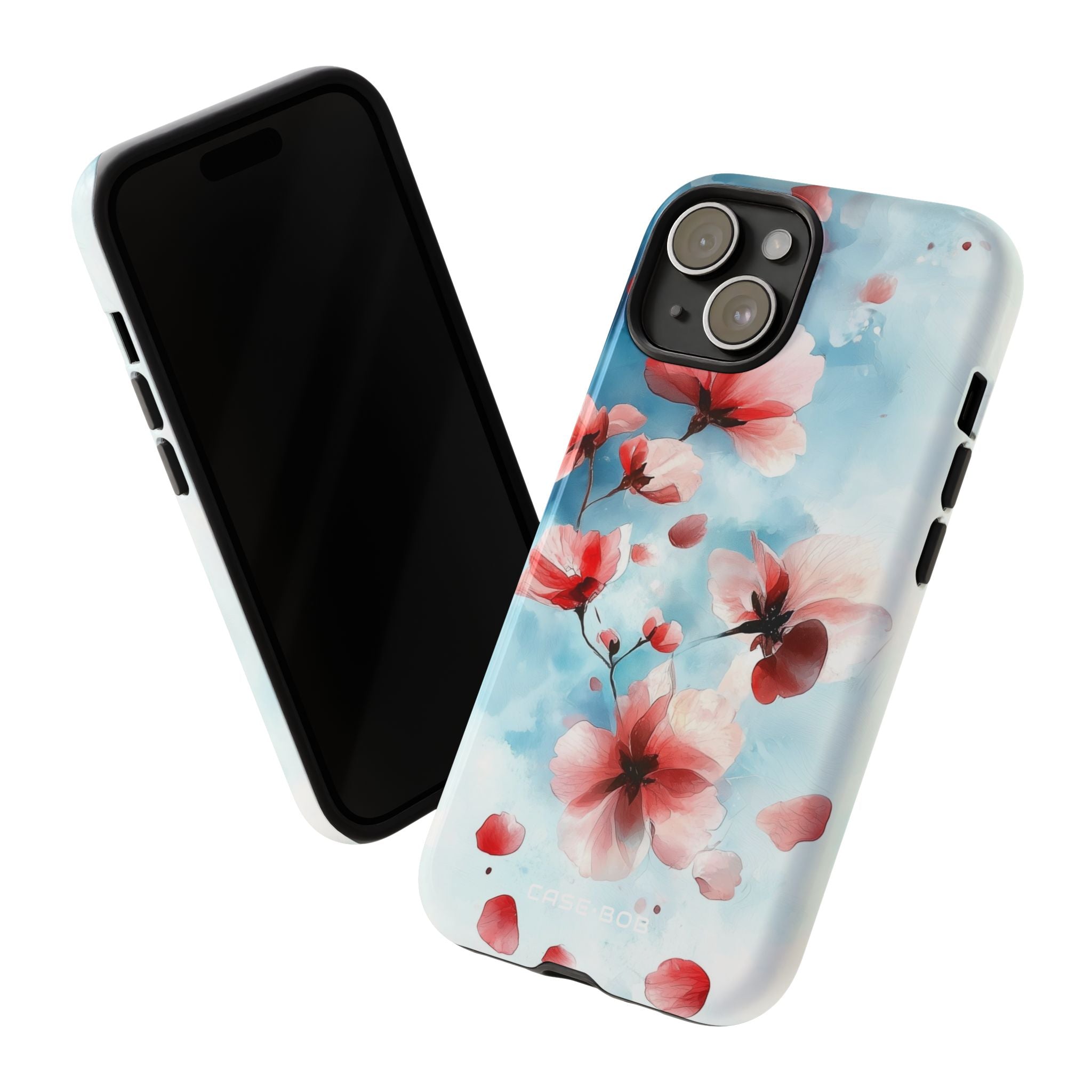 Pink Blossom Drift iPhone 15 Case - Tough