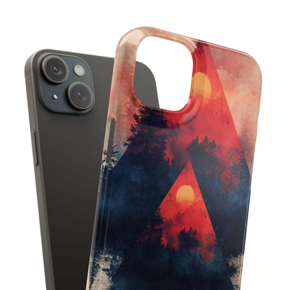 Red Sky Serenity - Slim iPhone 15 Phone Case