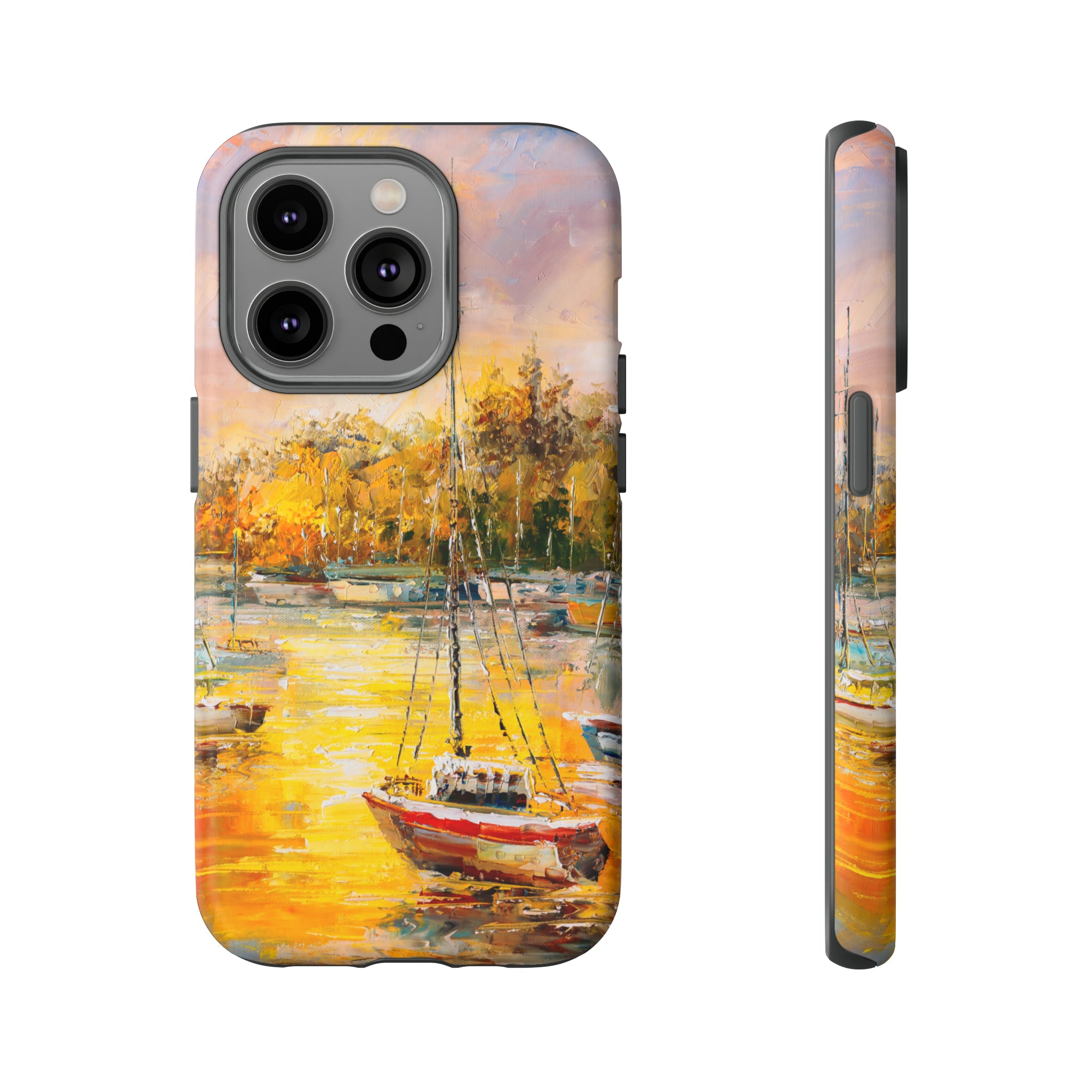 Oil Painting - Harbor View - Protective Phone Case