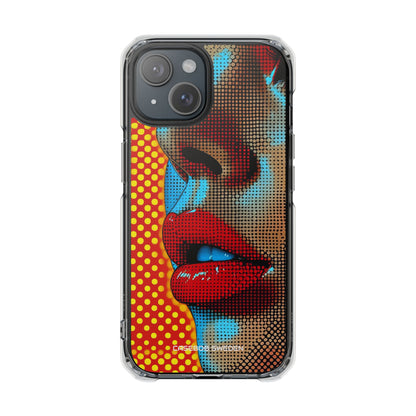 Yellow Red Pop Art Portrait - Clear Impact iPhone 15 Phone Case