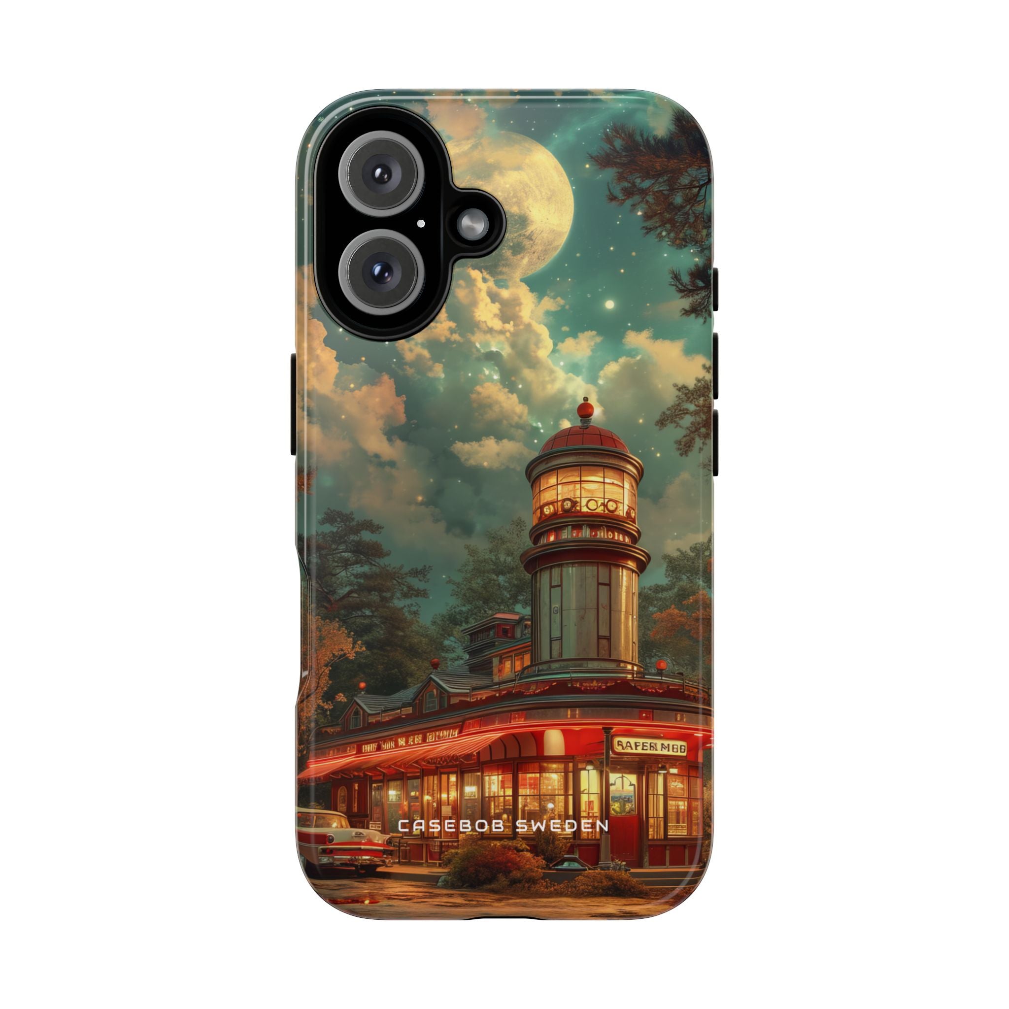 Vintage Moonlit Diner Fantasy iPhone 16 - Robuste Handyhülle