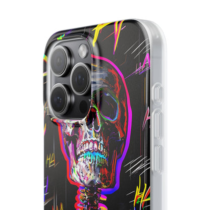Neon Skeleton Laugh iPhone 15 Pro Max Case - Soft