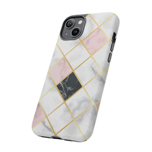 Pink Marble Geometric iPhone Case (Protective) Phone Case