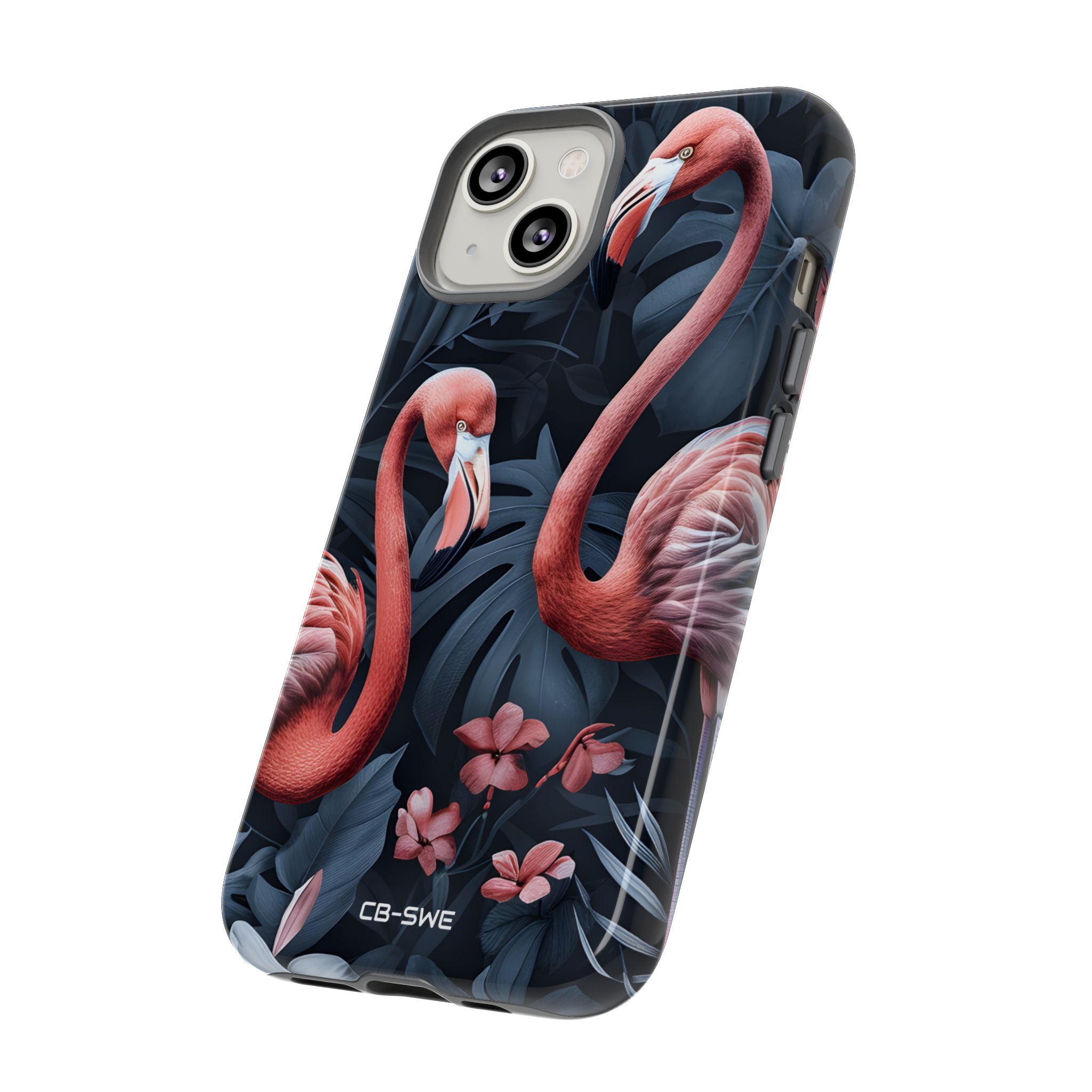 Flamingos Embrace Nature - iPhone Case