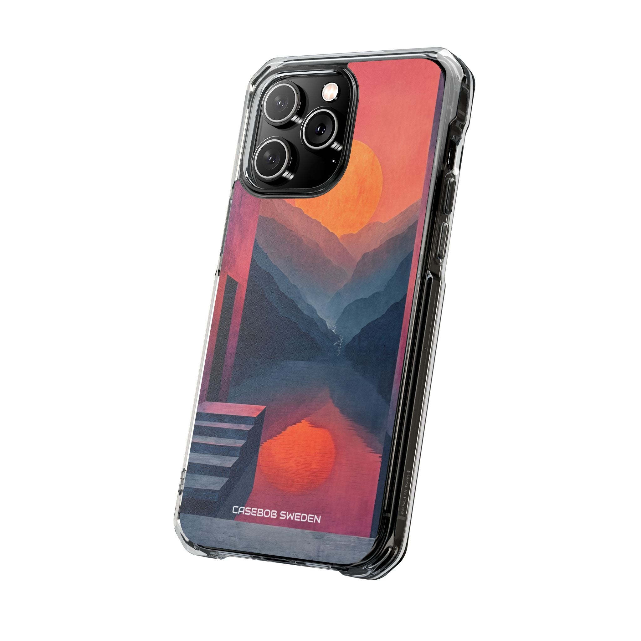 Surreal Sunset Landscape - Clear Impact iPhone 14 Phone Case