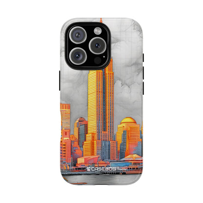 Urban Majesty: Skyscrapers in Orange - for iPhone 16