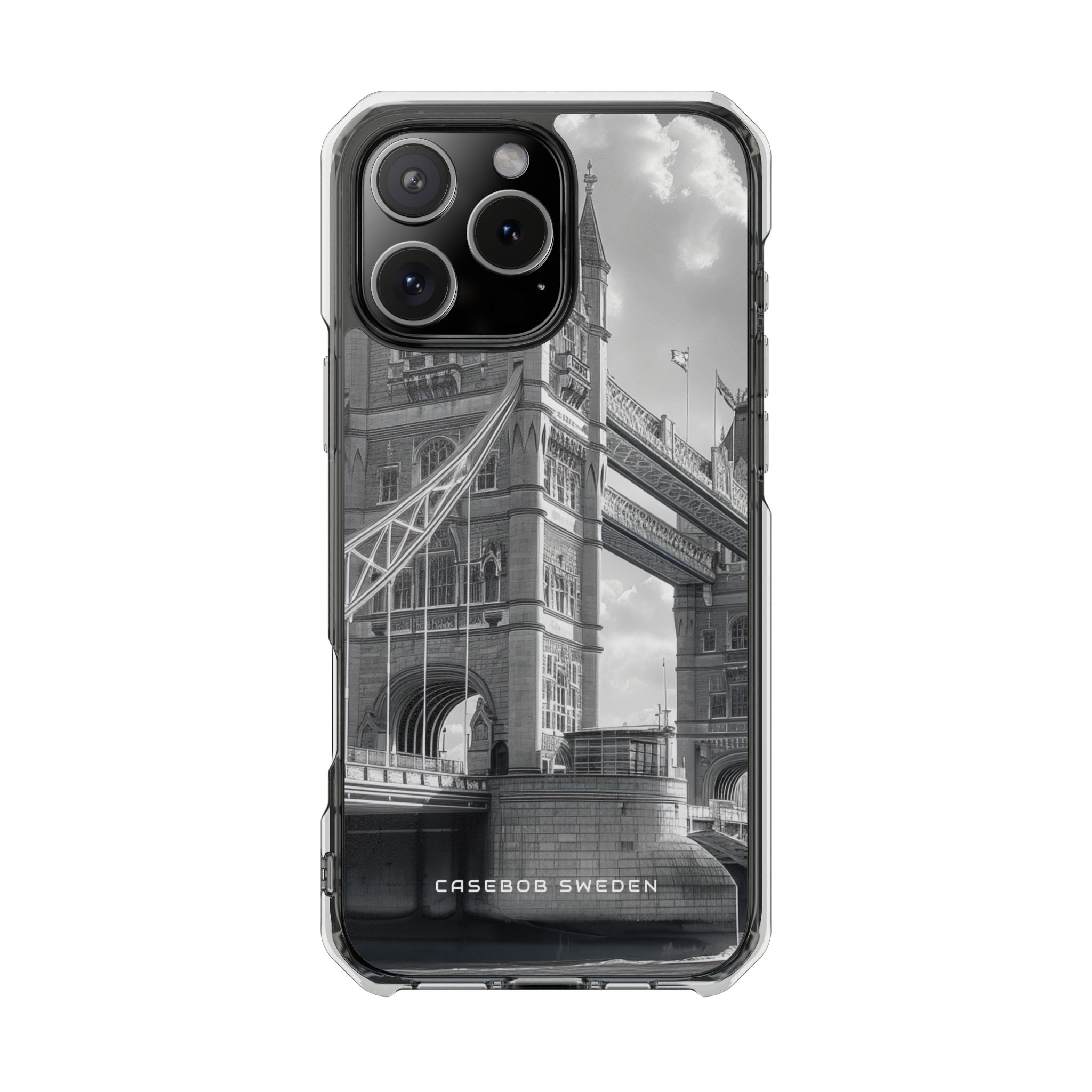 Tower Bridge Monochrome Architecture Study iPhone 16 - Clear Impact Phone Case