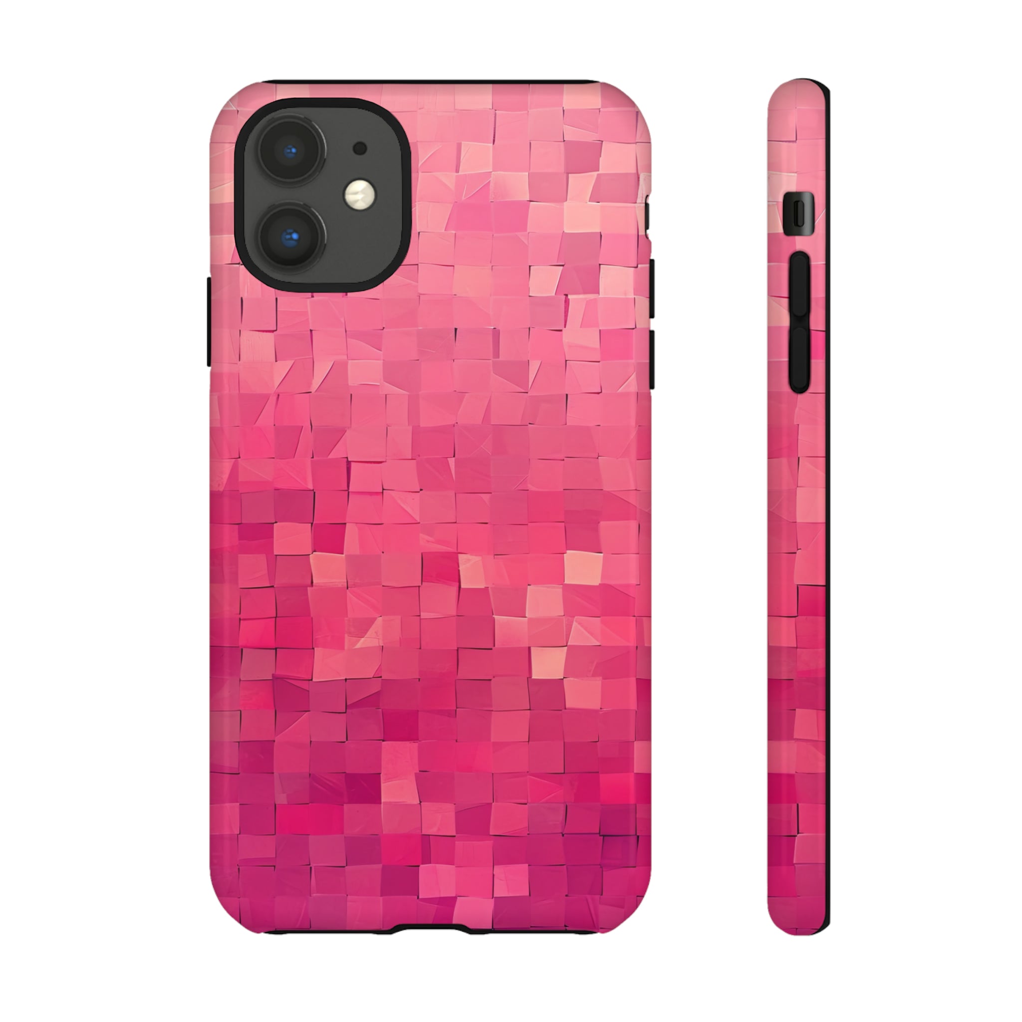 Pink Transition Squares - Protective Phone Case