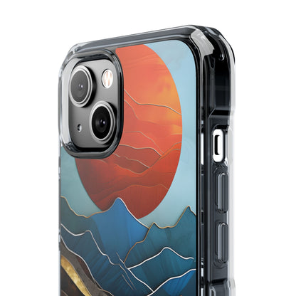 Sunset Geometry Waves iPhone Case - Impact