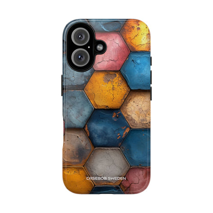 Rustic Geometric Tiles - Tough iPhone 16 Phone Case