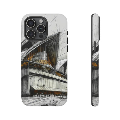 Architectural Curves in Line Formation iPhone 15 - Tough Phone Case