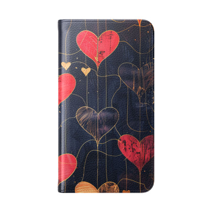 Textured Heart Grid - Samsung S23 Case - Wallet
