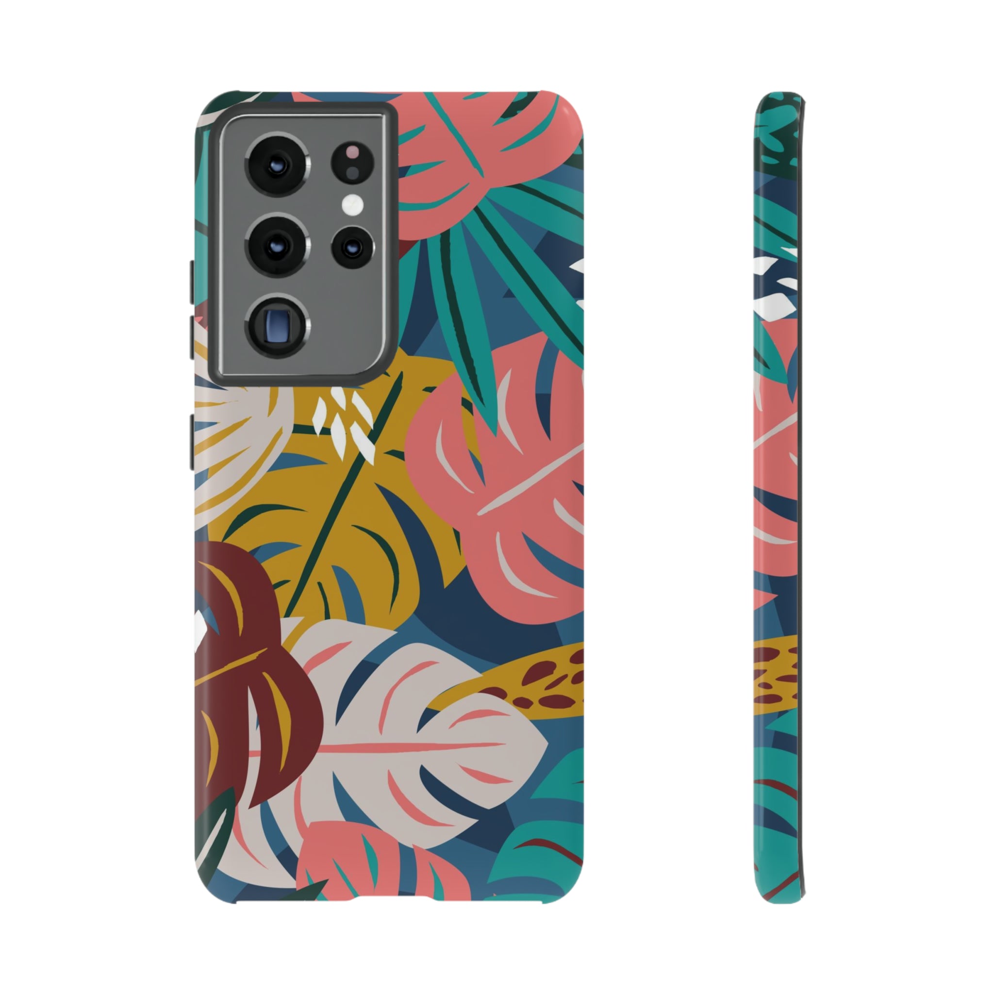 Tropical Leaf Mono - Protective Phone Case