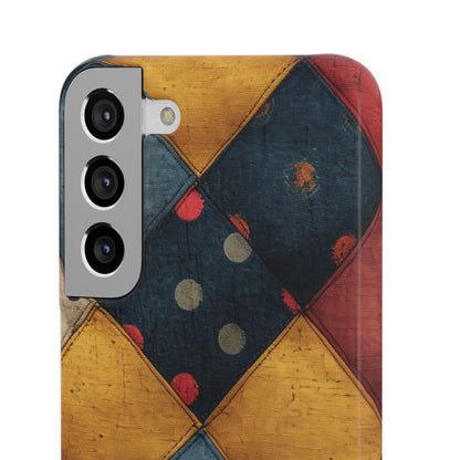 Blue Red Patchwork - Slim Samsung S22 Phone Case