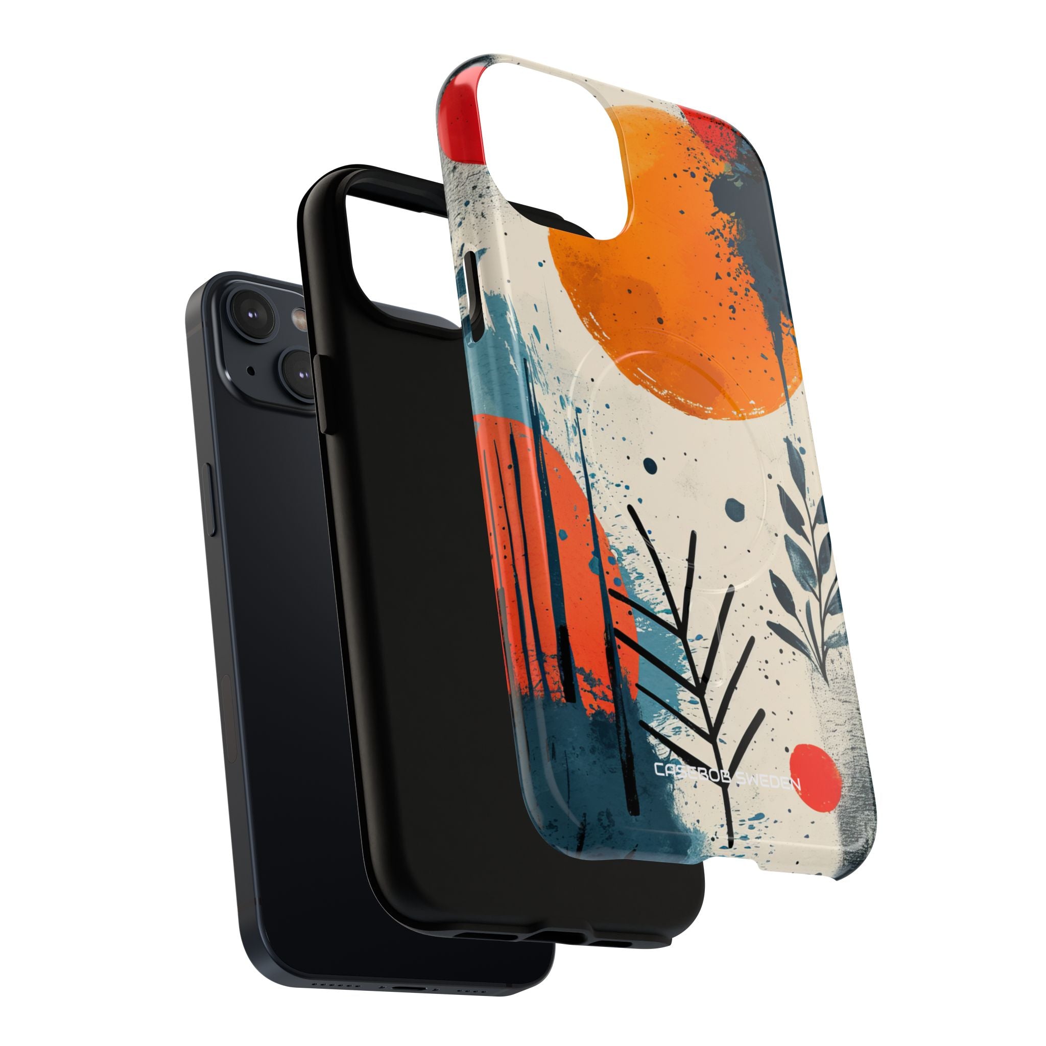 Orange Blue Splash - Tough + MagSafe® iPhone 14 Phone Case