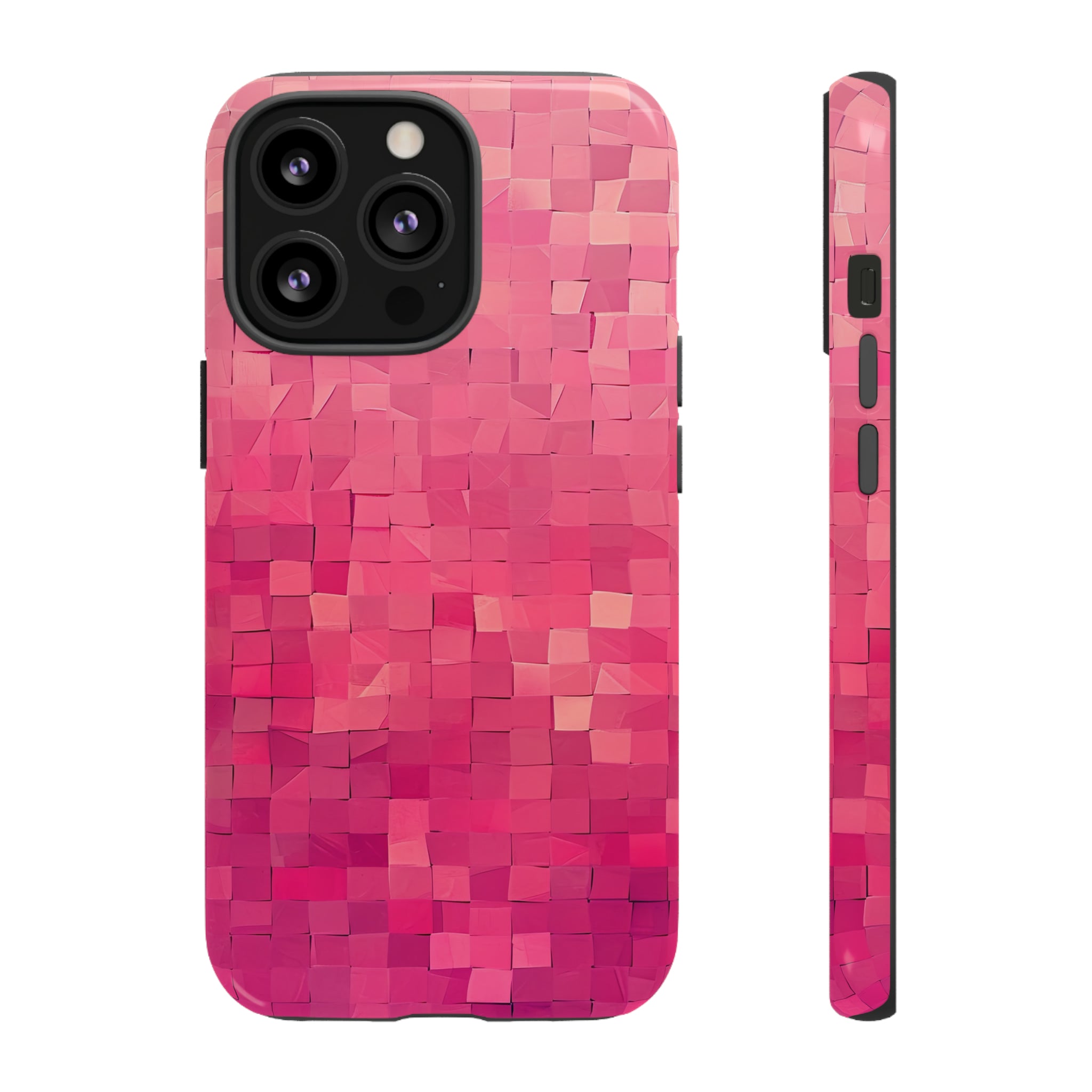 Pink Transition Squares - Protective Phone Case