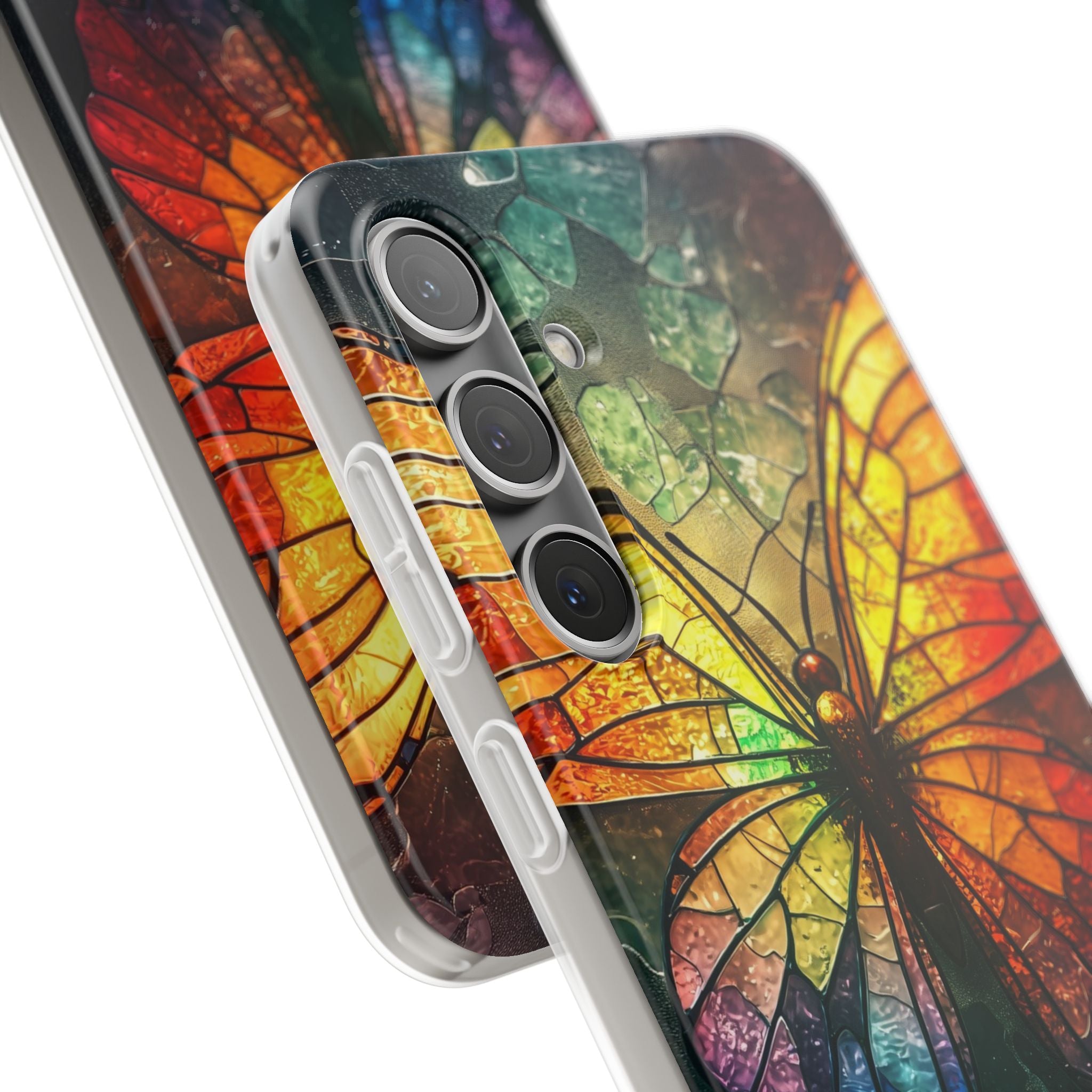Stained Glass Butterfly Samsung S24 Plus Case - Soft