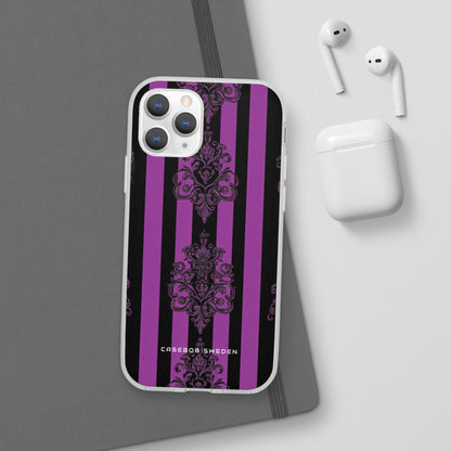 Gothic Elegance with Vertical Stripes and Ornamental Motifs iPhone 11 - Flexi Phone Case