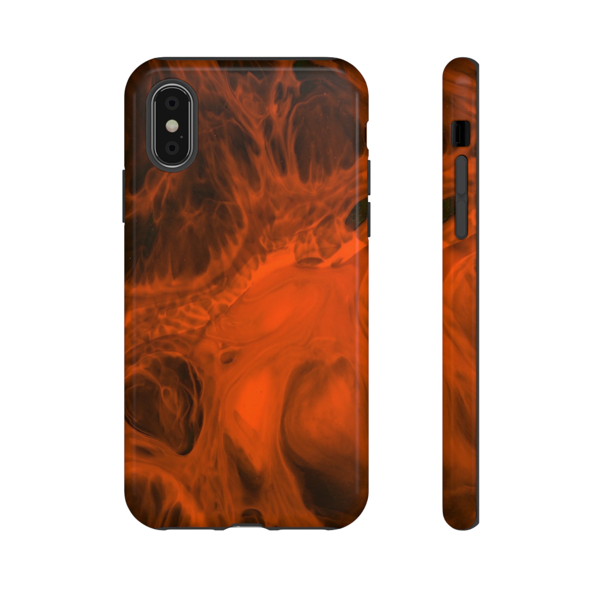 Red Flame Ink Art iPhone Case (Protective) iPhone XS Glossy Phone Case