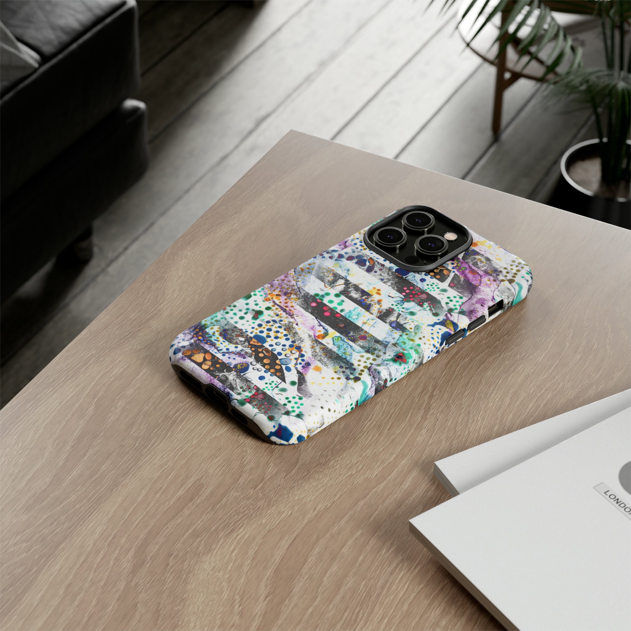 Abstract Green Purple - Protective Phone Case