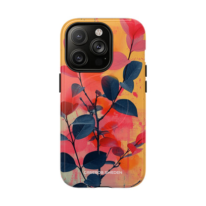 Yellow Botanical Splash - Tough + MagSafe® iPhone 14 Phone Case