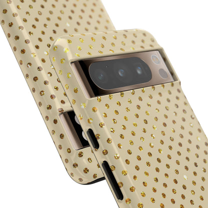 Gold Sparkle Grid Google Pixel 8 Pro Case - Tough