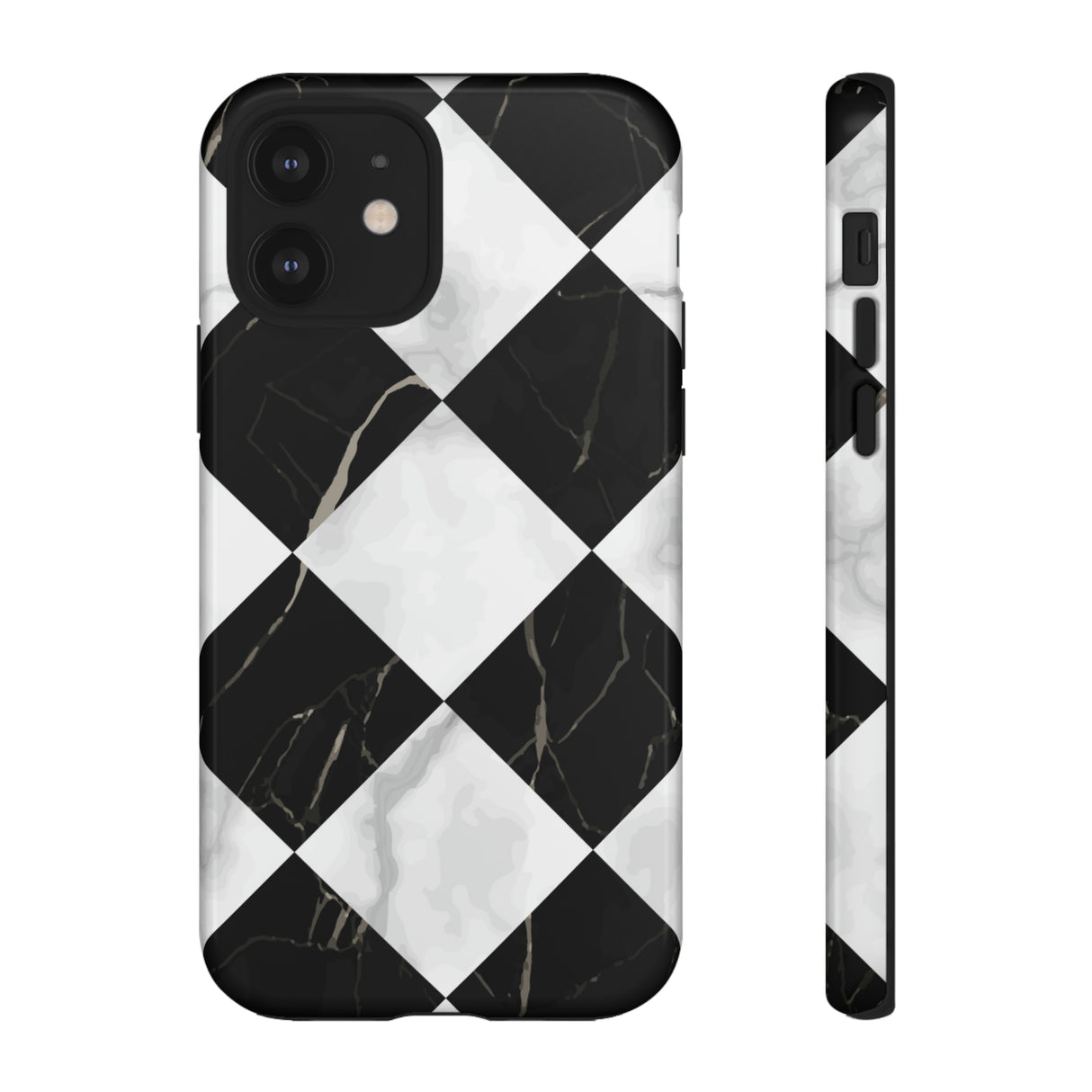 Check Marble - Protective Phone Case