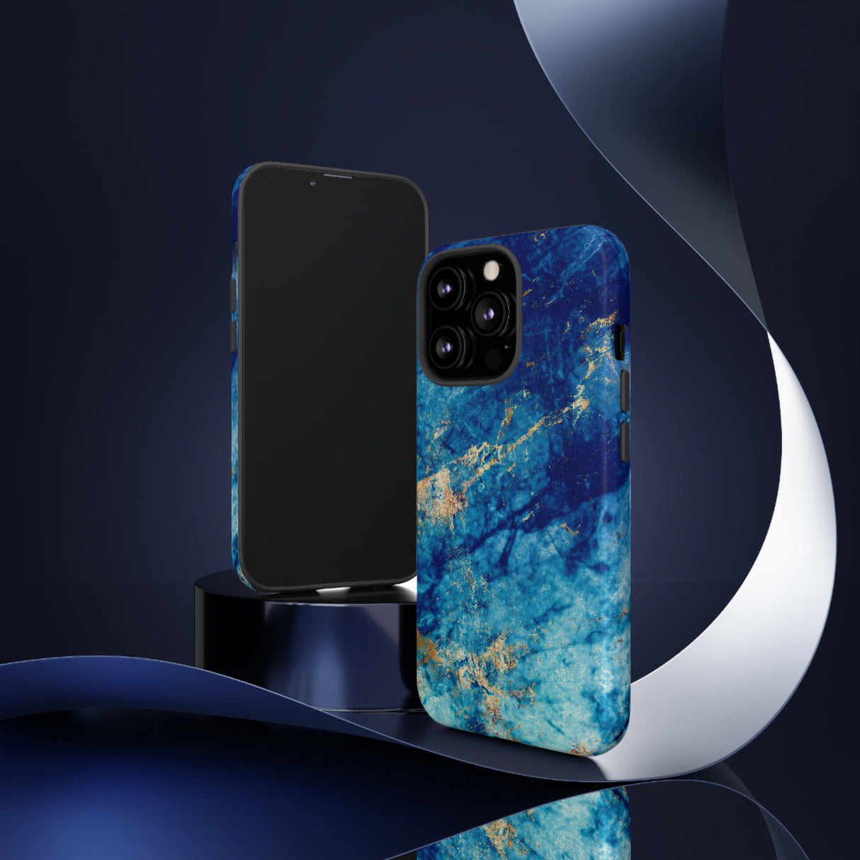 Blue Marble Background - Protective Phone Case