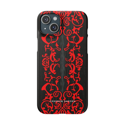 Gothic Crimson Symmetry iPhone 15 - Slim Phone Case