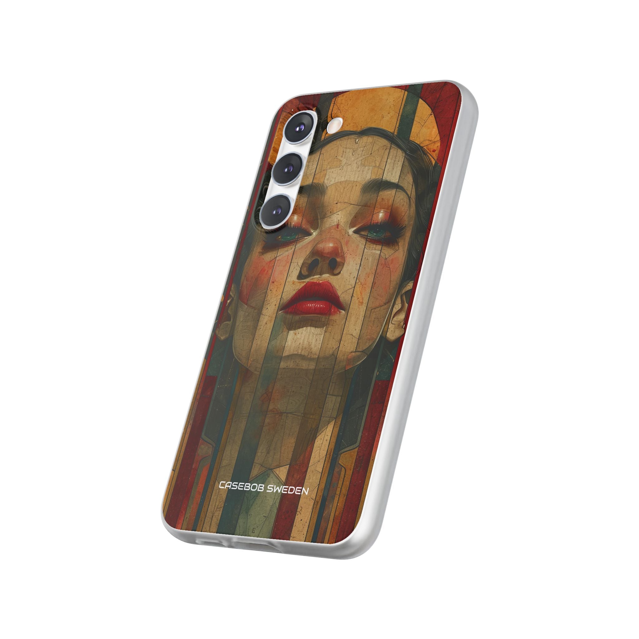 Bold Art Deco Portrait - Flexi Samsung S23 Phone Case