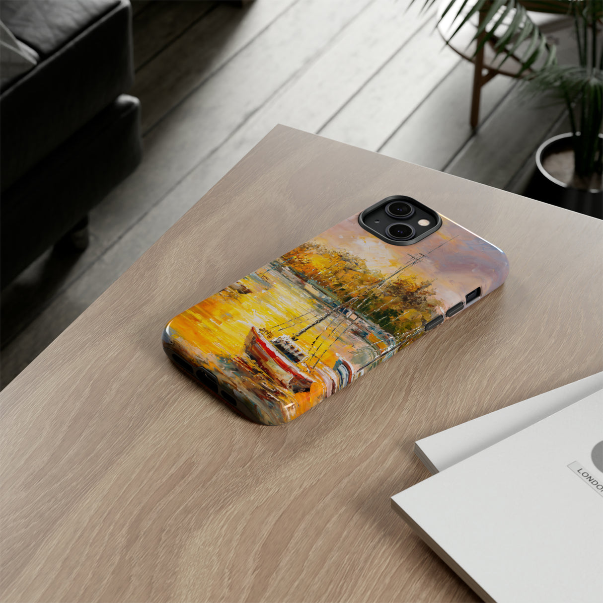 Oil Painting - Harbor View - Protective Phone Case