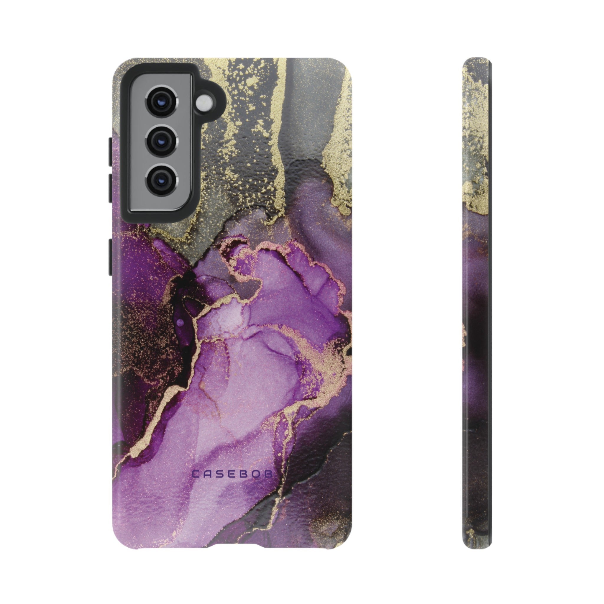 Purple Marble & Gold Phone - Protective Phone Case