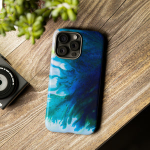 Blue Liquid Ink Art - Protective Phone Case