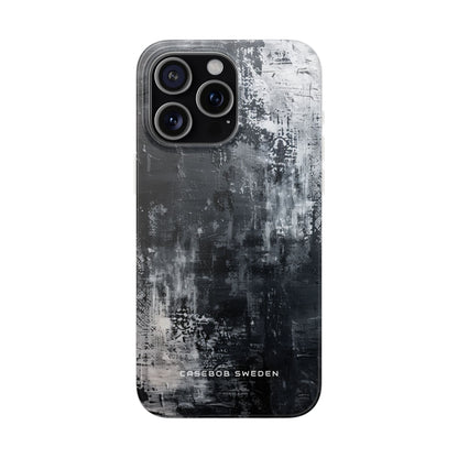 Textured Monochrome Blossom iPhone 15 - Flexi Phone Case