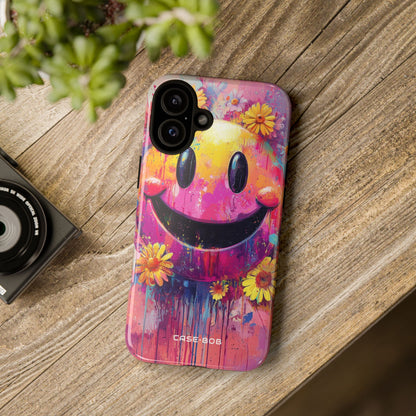 Smiley Bloom iPhone 16 Plus Case - Tough