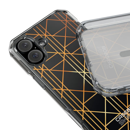 Golden Geometric Elegance iPhone 16 - Impact Clear+
