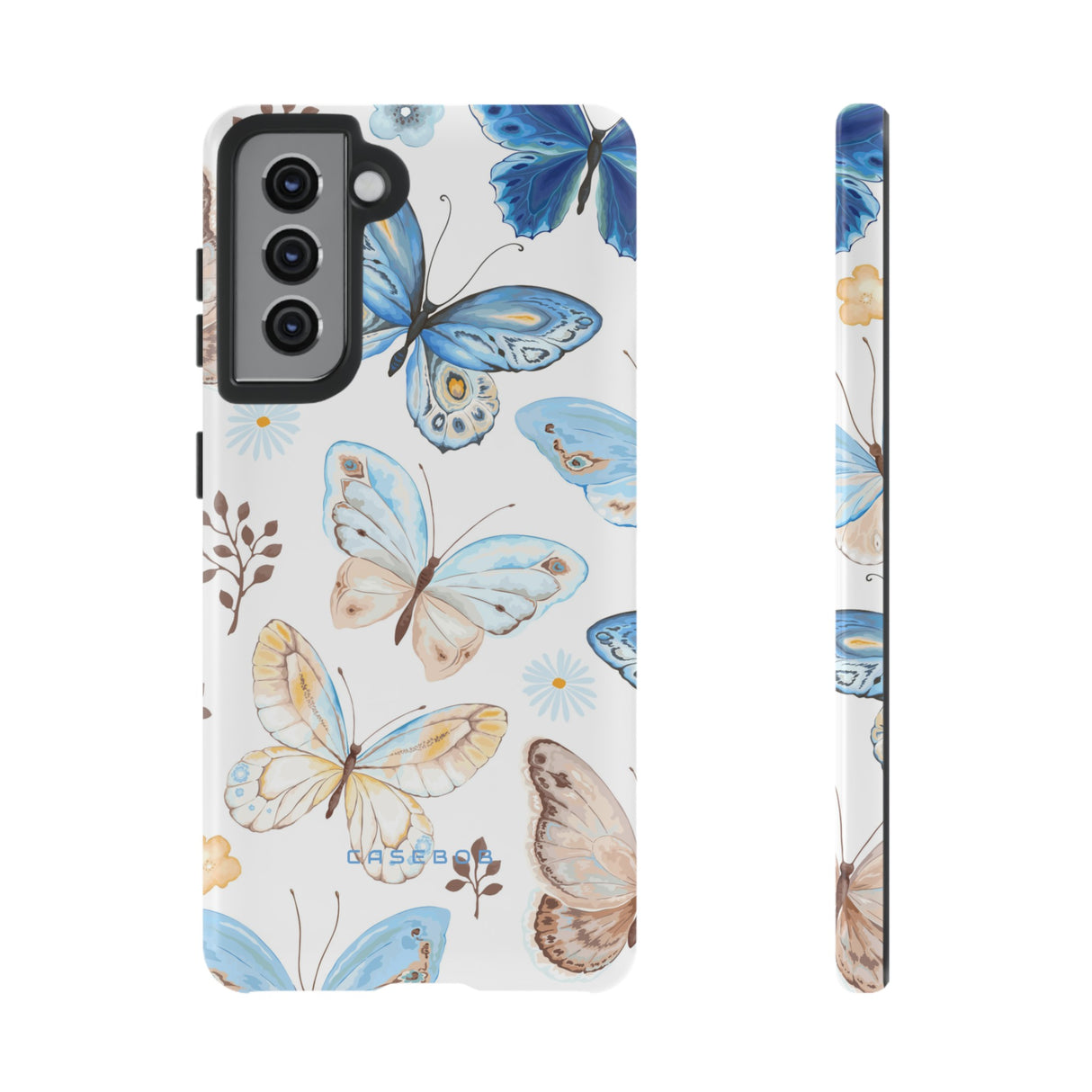 Flying Butterflies, Blue and Yellow iPhone case (Protective) - Protective Phone Case