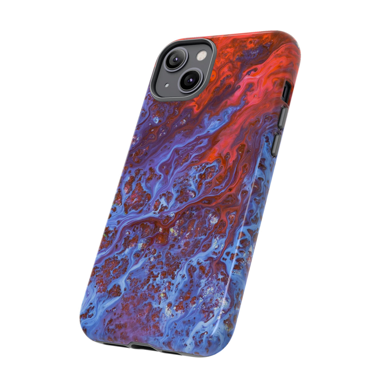 Blue Lava Ink Art iPhone Case (Protective) Phone Case