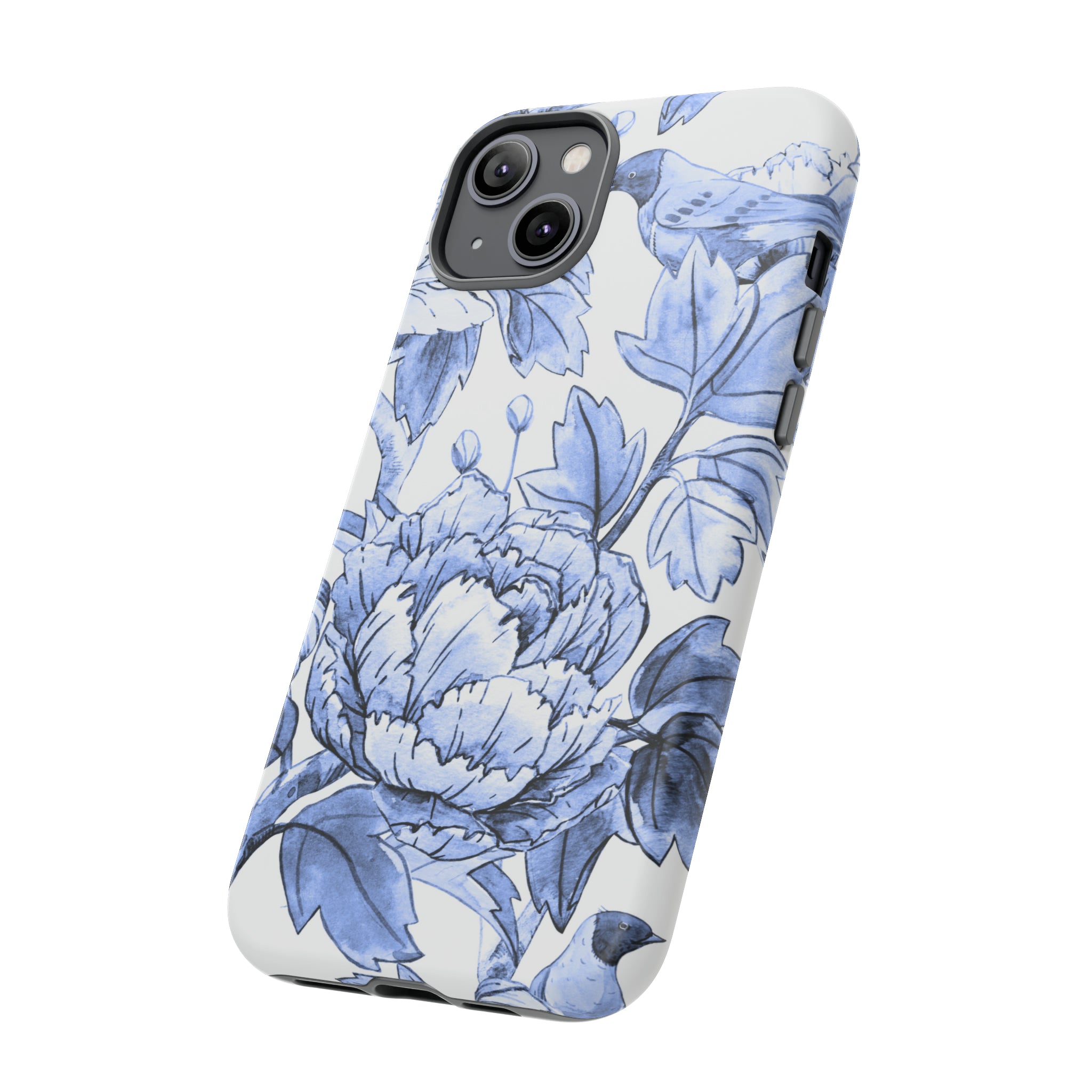 Watercolor Blue Floral - Protective Phone Case